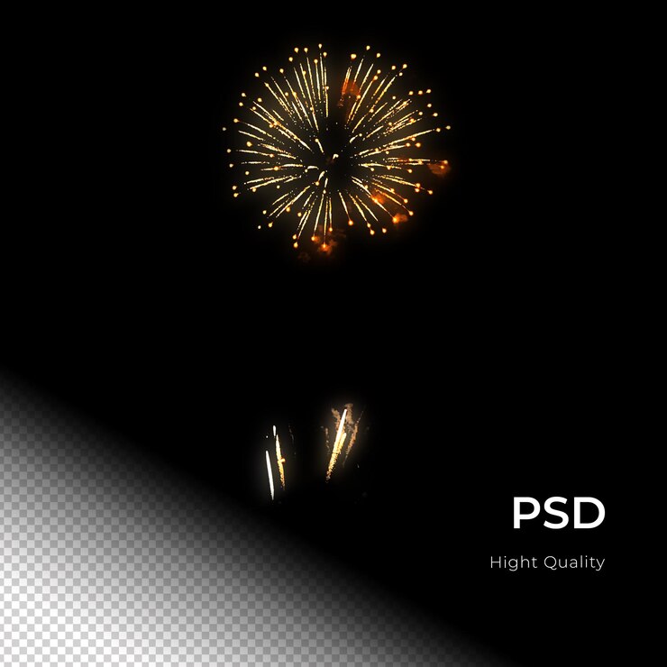 PSD vuurwerkfeest feestje gelukkig nieuwjaar png psd transfarent achtergrond
