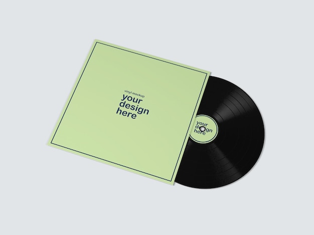 PSD vynil nagrywa album mockup