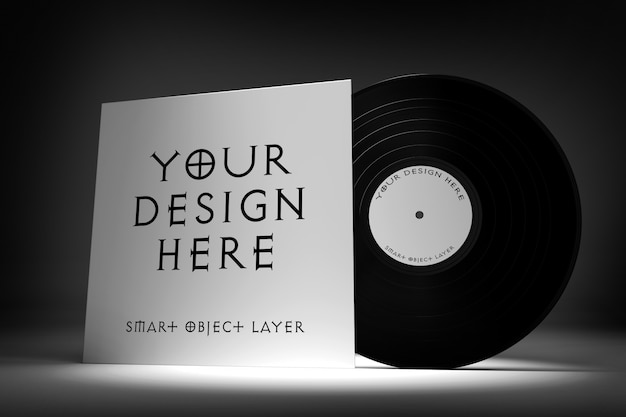 PSD vynil platenlabel mock up