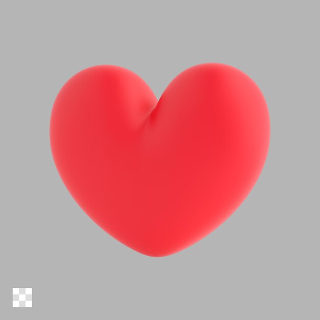 PSD w kształcie serca 3d ikona psd