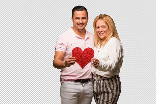 W średnim Wieku łacińska Para świętuje Valentines Dzień