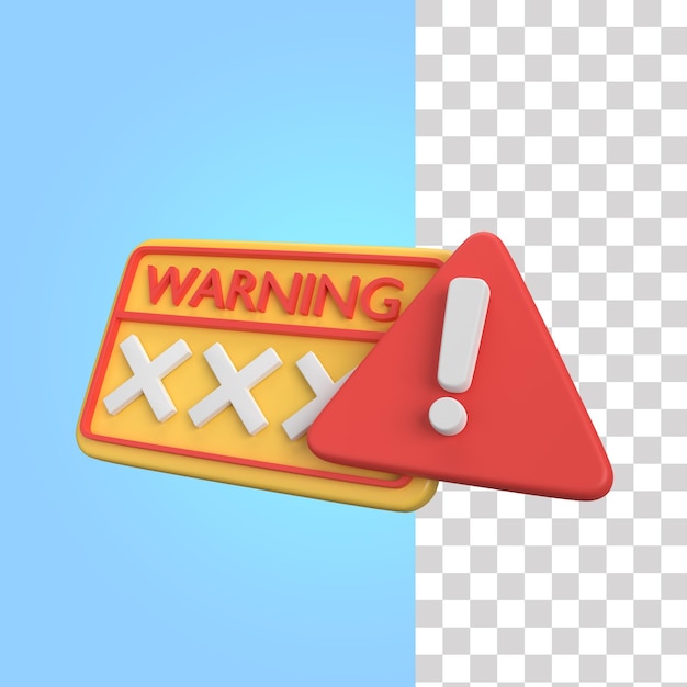 PSD waarschuwing 3d-pictogram