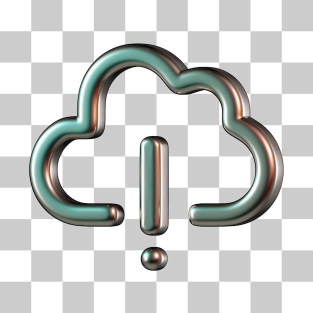 Waarschuwing cloud 3d-pictogram