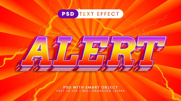 Waarschuwing donder buitenaardse gloed modern 3D bewerkbaar teksteffect