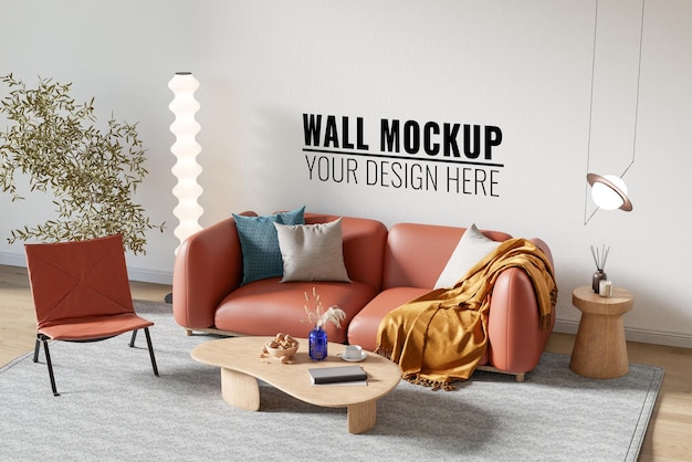 WabiSabi interieur woonkamer behang mockup