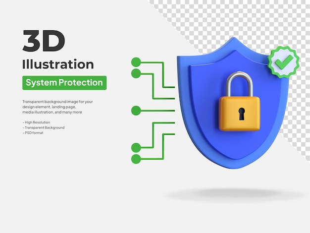 Wachtwoordbeveiliging veilig slot 3d pictogramillustratie