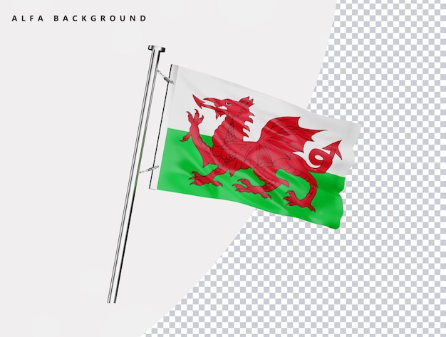 Waels high quality flag in realistic 3d render