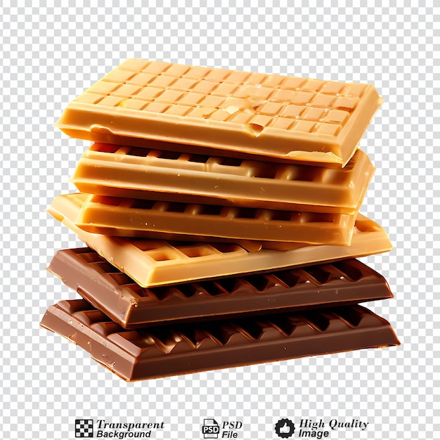 PSD wafer bars isolated on transparent background