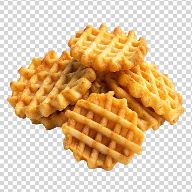 PSD waffelfries geïsoleerd op een doorzichtige achtergrond