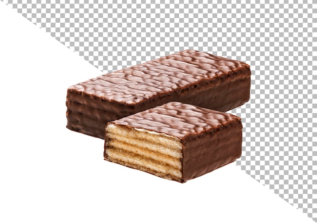 Waffle chocolate bar isolated with clipping path