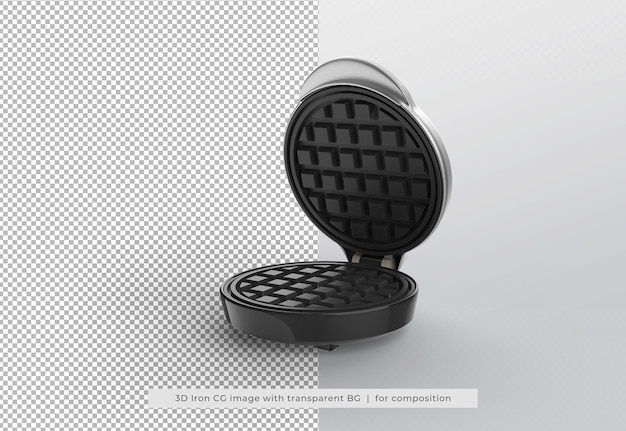 waffle maker in 3d rendering isolated