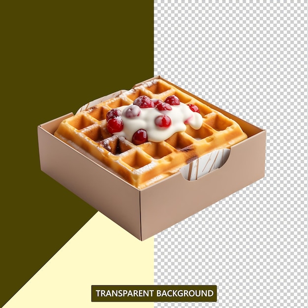 Waffle servito in una bella scatola di file png