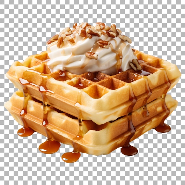 Waffle on transparent background