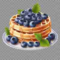 PSD a waffle with blueberries on top of it