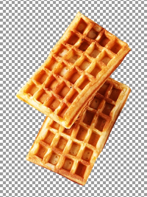 PSD waffle with a golden crust on transparent background