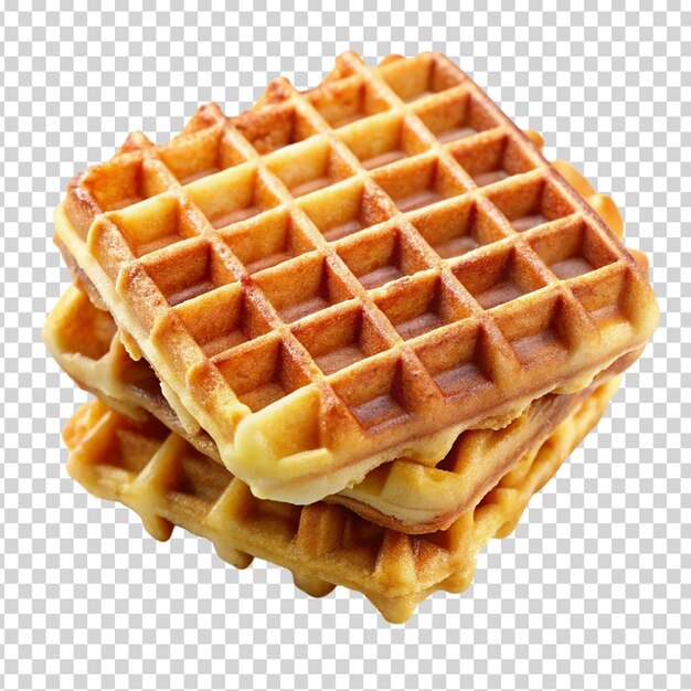 PSD waffle with a green herb on transparent background