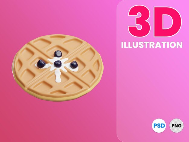 PSD ワッフルの 3 d イラストレーション