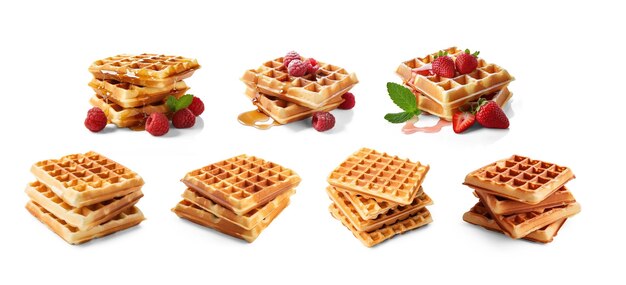 PSD waffles a white background