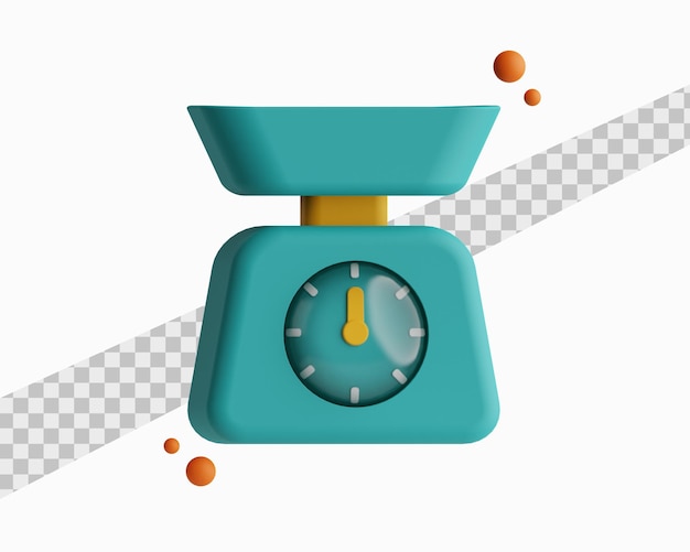 waga kuchenna ilustracja 3d
