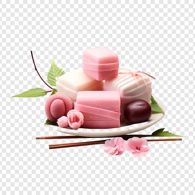 Wagashi geïsoleerd op transparante achtergrond