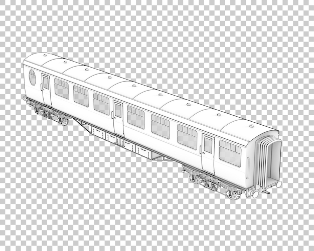 Wagon pociągu na przezroczystym tle ilustracja renderowania 3d
