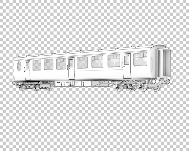 Wagon pociągu na przezroczystym tle ilustracja renderowania 3d