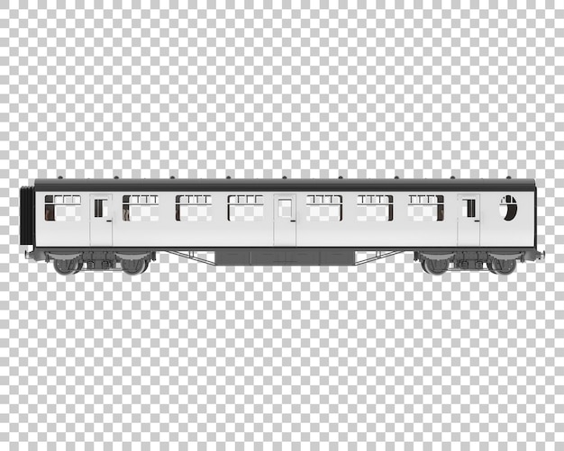 Wagon pociągu na przezroczystym tle ilustracja renderowania 3d