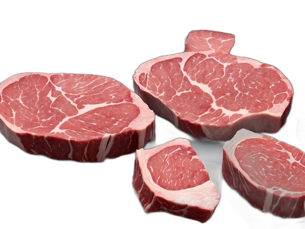 Wagyu rundvlees PSD op een witte achtergrond