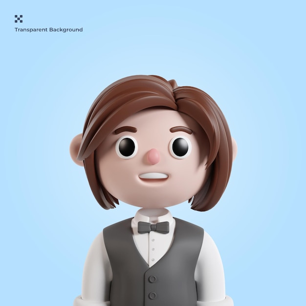 Waiter 3d avatar