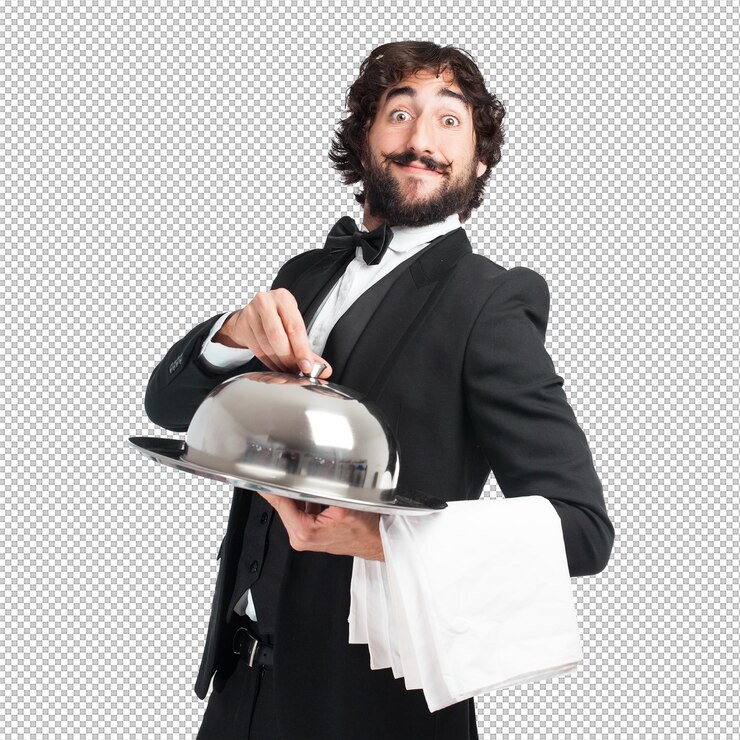 PSD waiter with a tray