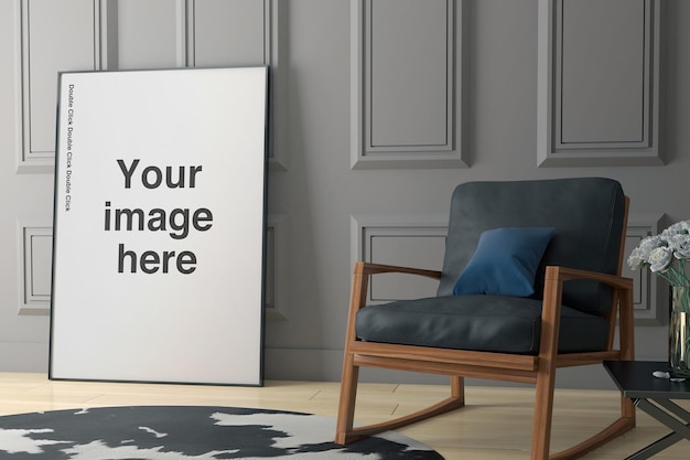 PSD waiting room chair elegant mockup 01