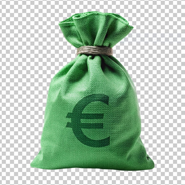 PSD walizka pełna euro na białym tle