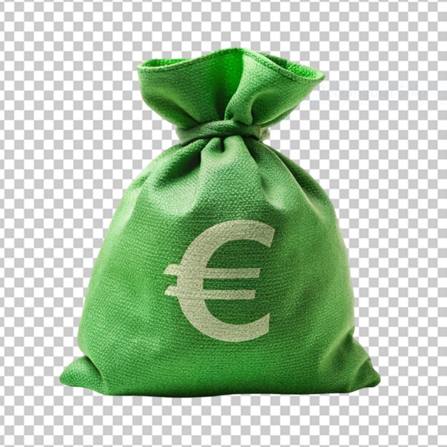 PSD walizka pełna euro na białym tle