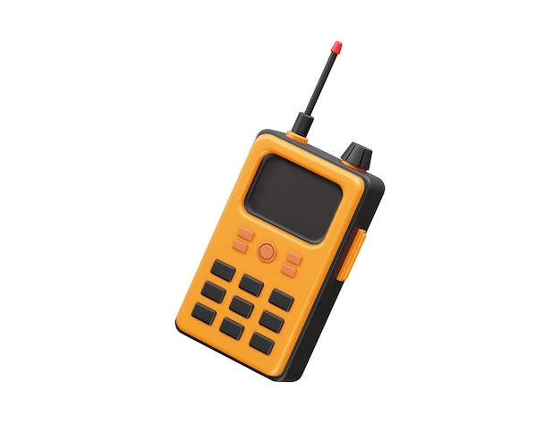 walkie talkie with antenna icon 3d rendering illustration