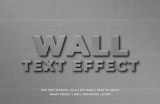 PSD wall 3d text style effect