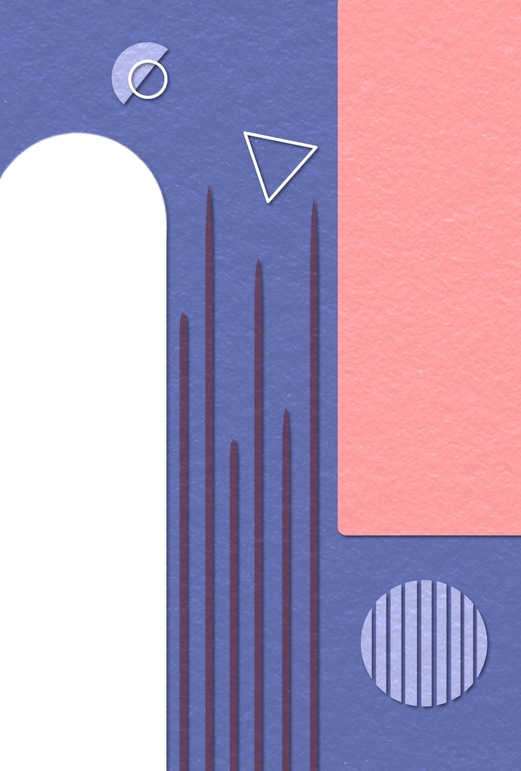 PSD wall art in abstract style geometric shapes and lines on a textured background