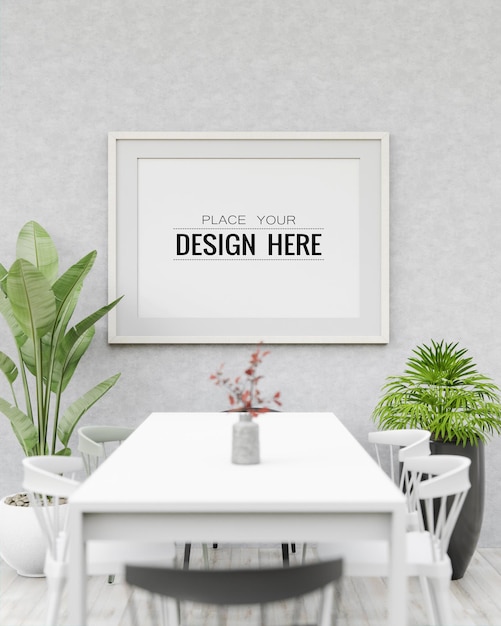 wall art or canvas frame in dining room Mockup