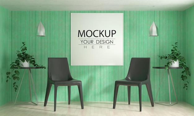wall art or picture frame in living room Mockup