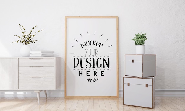 wall art or picture frame in living room Mockup