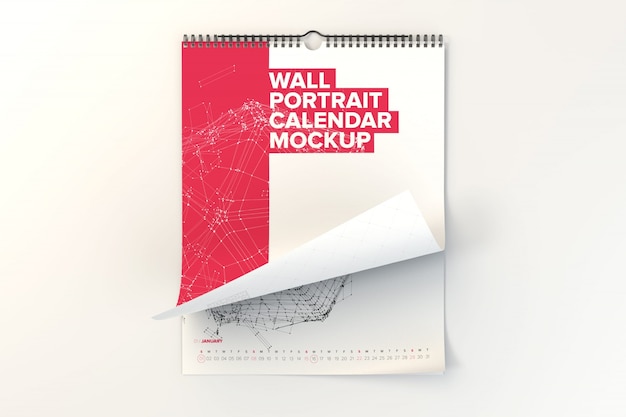 PSD calendario da parete mock up di progettazione