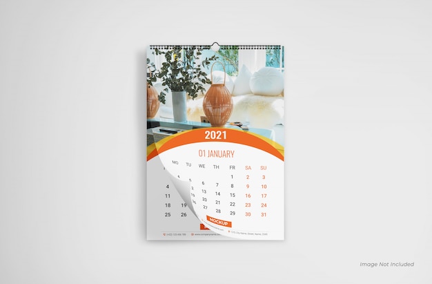 Mockup del calendario da parete, mockup del calendario