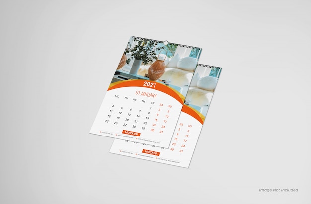 Wall calendar mockup, calendar mockup