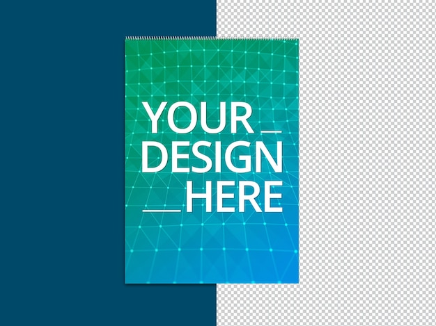 PSD mockup di calendario da parete isolato