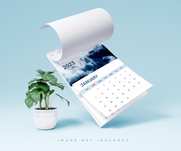 Mockup di calendario da parete o mockup di calendario poster