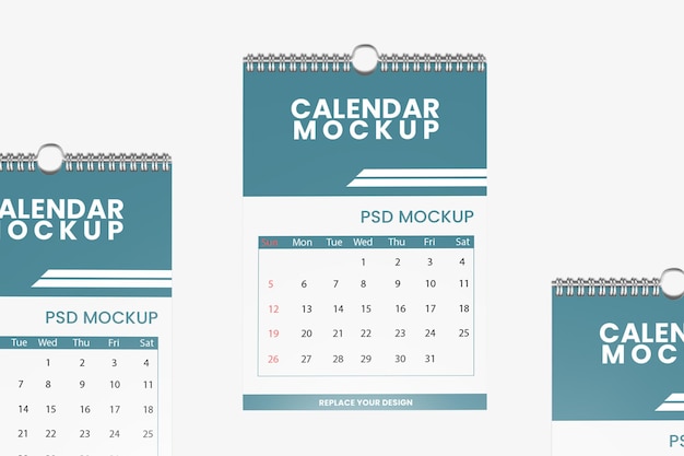 Wall calendar mockup premium psd