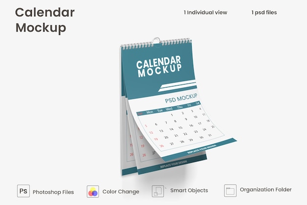 Wall calendar mockup premium psd