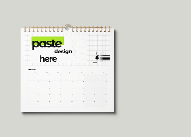 Mockup di calendario da parete