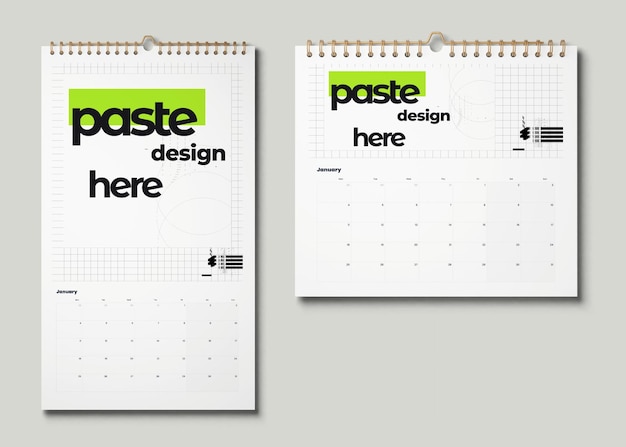 Wall calendar mockup