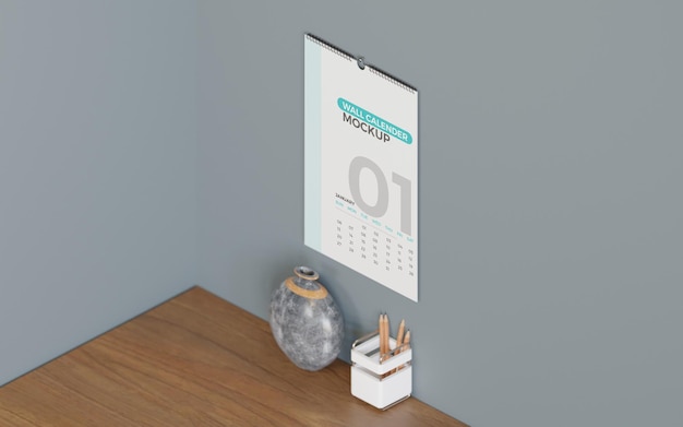 Wall calendar mockup