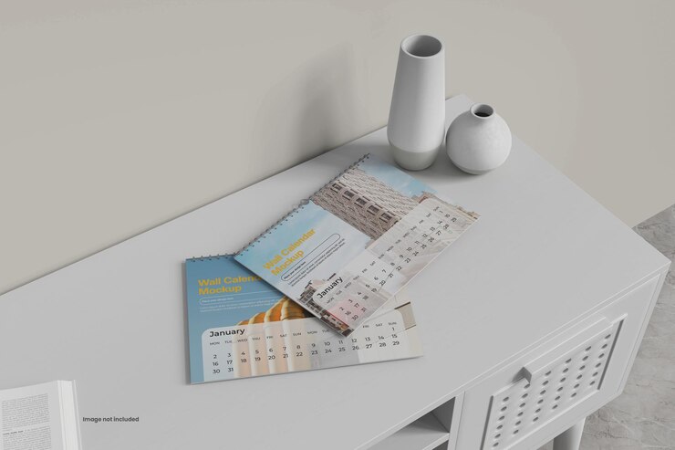 PSD wall calendar mockup